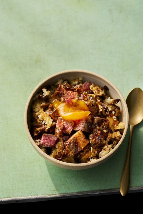 Buttered steak and mushroom rice bowl_1