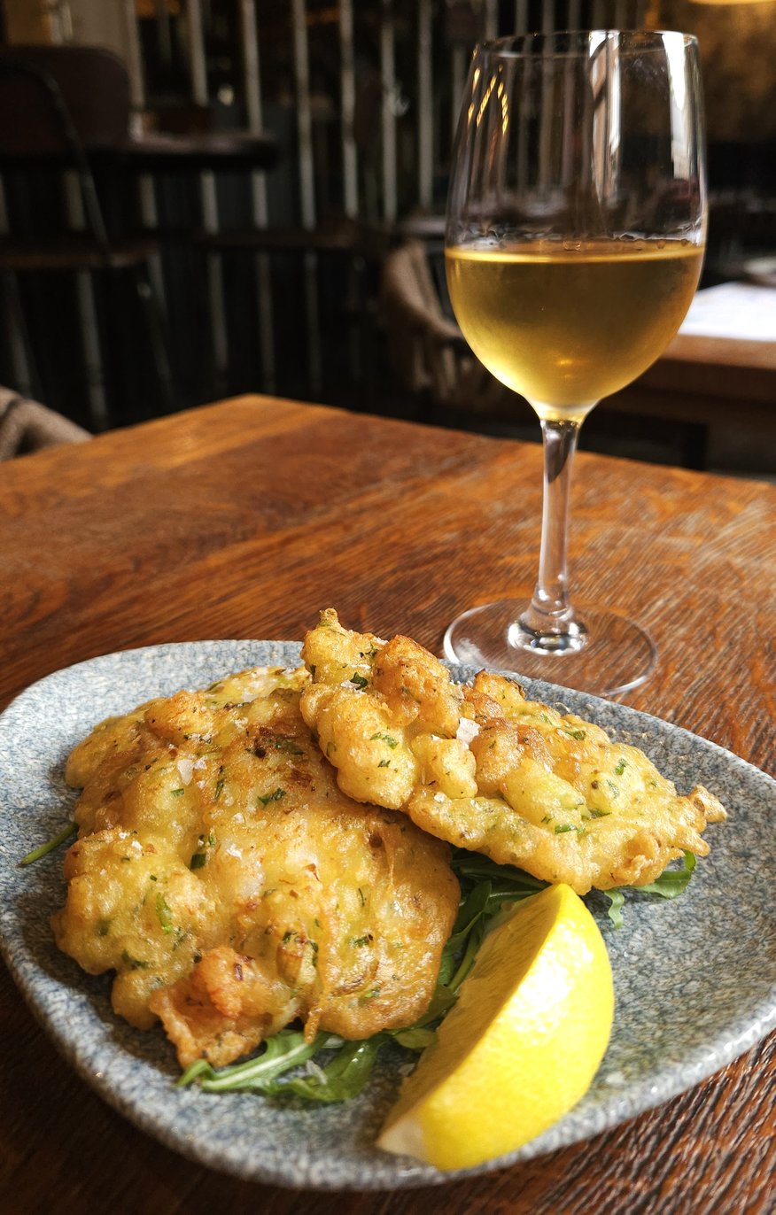 Tortillitas de Camarones with Manzanilla