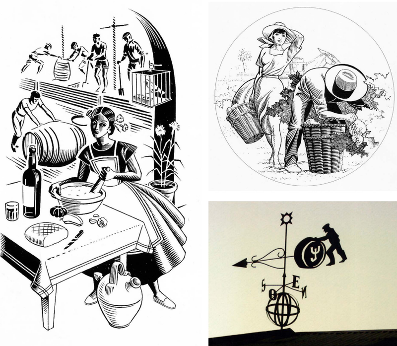  Manuel Valle, bocetos de etiquetas (s/f). Archivo familia Manuel Valle.