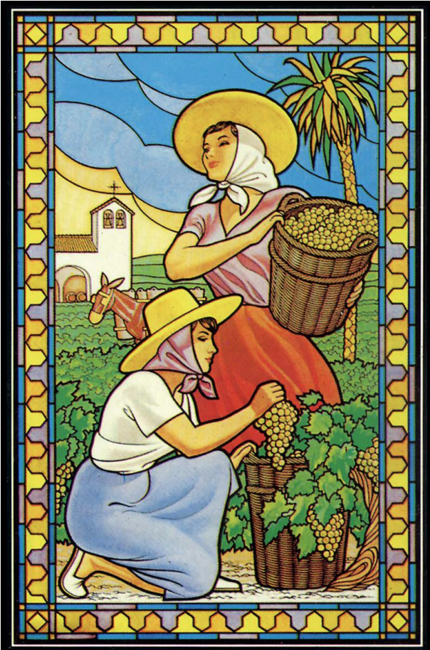 Manuel Valle, vidriera del Consejo Regulador del vino de Jerez (s/f). Archivo familia Manuel Valle