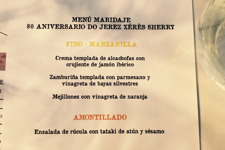 Sherry Pairing Menu 80th Anniversary Sherry Wines Gala Tasting